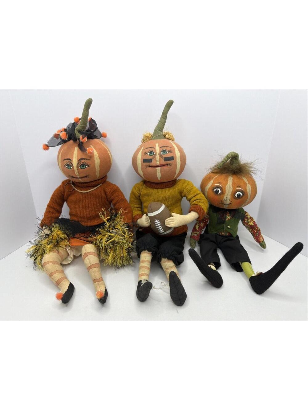 Joe Spencer Gathered Tradition Lucille/Defense Dan/Kermit Pumpkin Head Doll P103